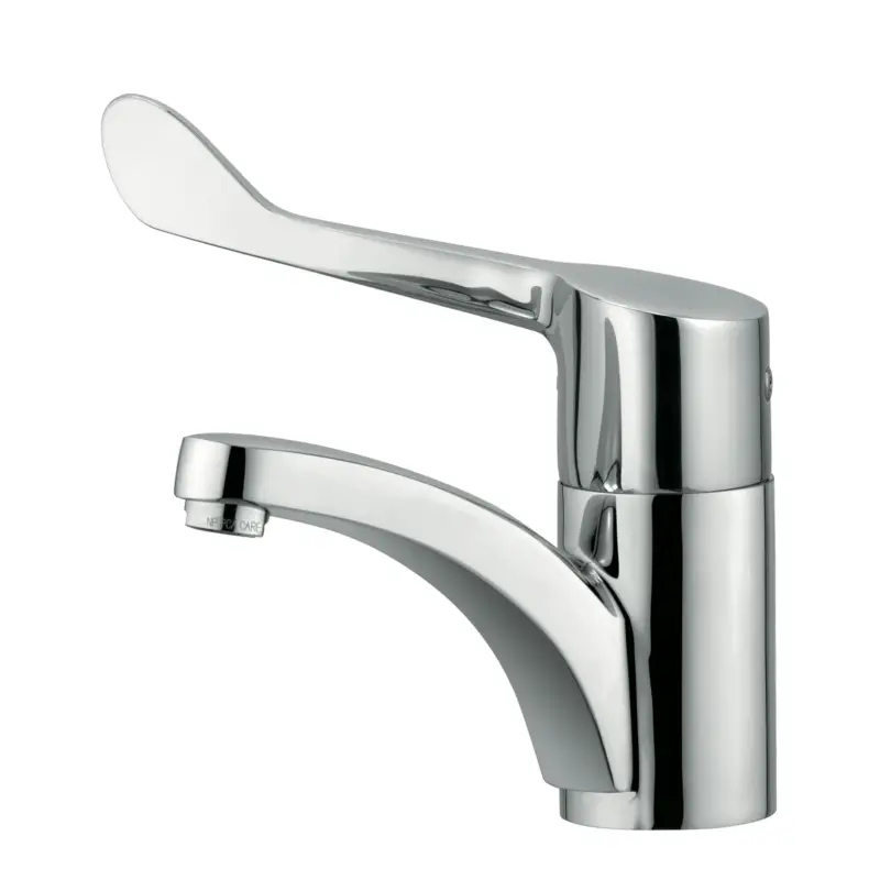 Zertifiziert Kludi MEDI CARE Waschtisch-Armatur DN 15, chrom, Einhebelmischer, 1-Loch Montage, geschlossener Klinik Hebel, einstellbare Heißwasserbegrenzung, Strahlregler M24 PCA laminar, Keramik-Kartusche, Durchflussmenge 7,6 l/min, fester Auslauf, Kupferrohre D 10m