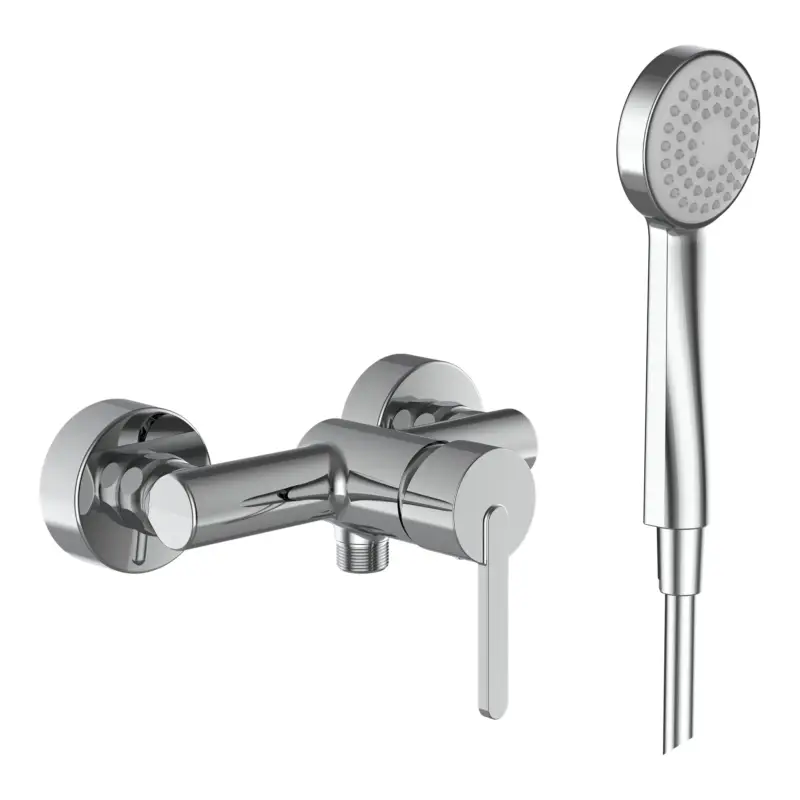 Bestseller Einhebel-Brausemischer Lua Anschlussdistanz 150 mm Temperaturlimitierung Mengenlimitierung Patrone Hebel komplett Kunststoffschlauch 1600 mm Handbrause «Stella 80 1F» Durchfluss/Geräuschgruppe: 7.6 l/min (3 bar) / IIZ, chrom