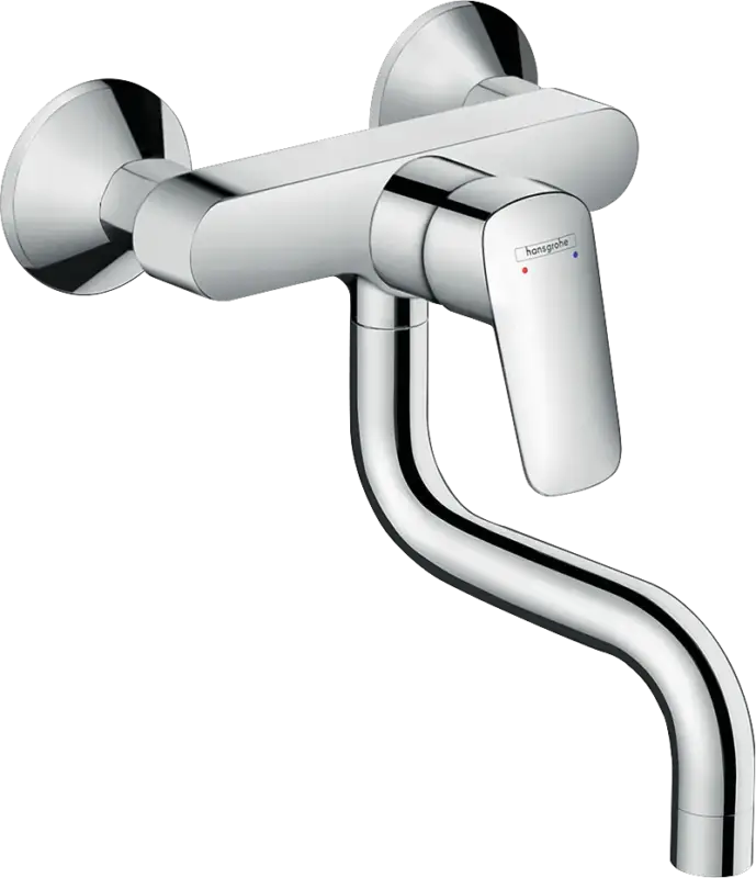 Hansgrohe Logis M31 Einhebel-Küchenmischer, Wandmontage Lowspout, 1jet, Chrom Kostenloser Rückversand