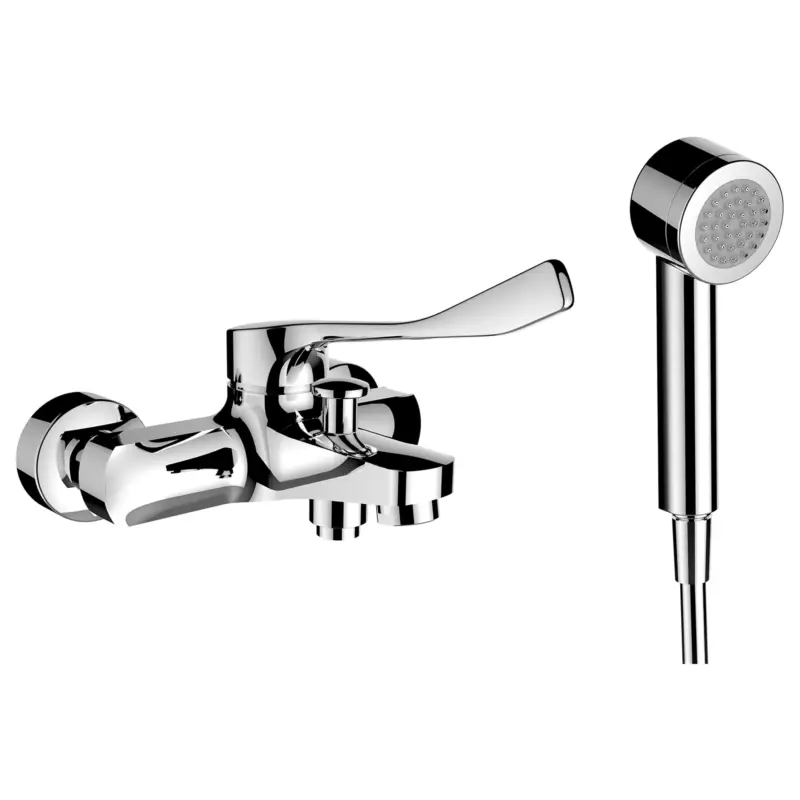 Super-Preis Einhebel-Wannenmischer Citypro Liberty Kunststoffschlauch 1600 mm Handbrause chrom