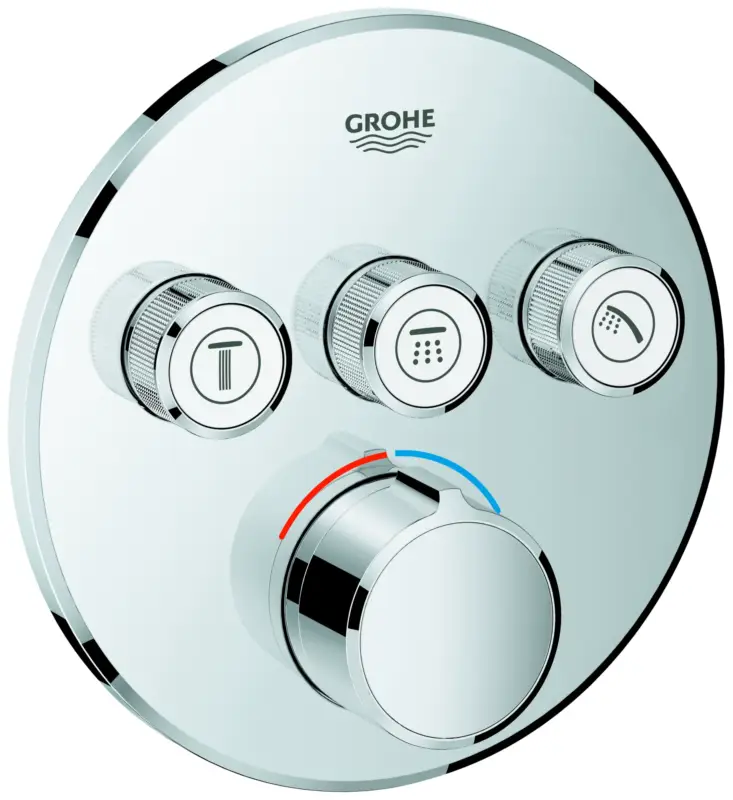Unterputzmischer SmartControl 29146, mit 3 Absperrventilen, Fertigmontageset für Rapido SmartBox, Wandrosette rund Schneller Versand