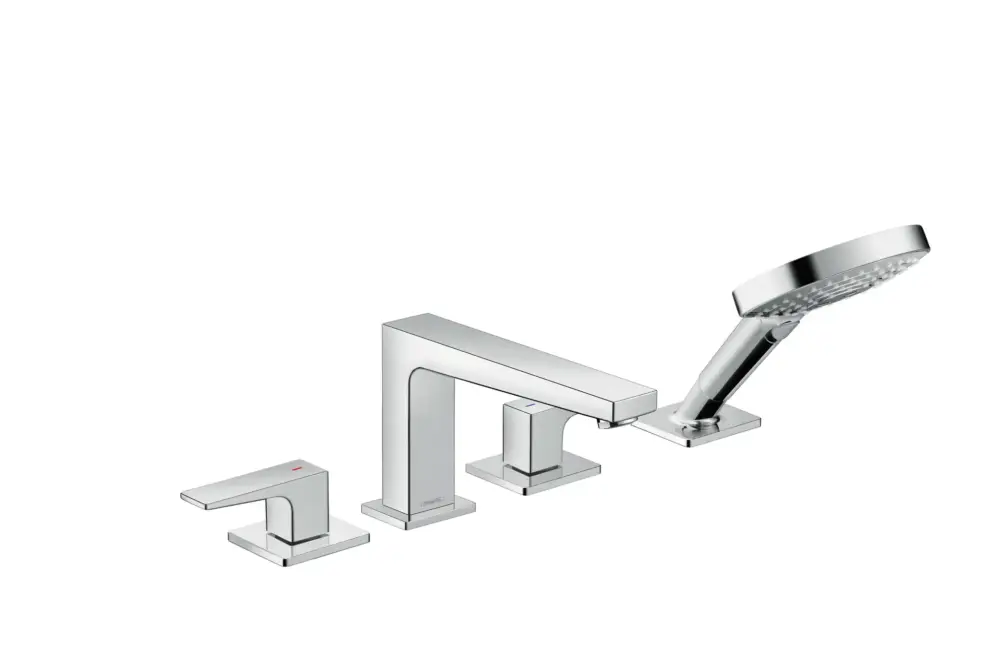 Hansgrohe Metropol 4-Loch Wannenrandarmatur mit Hebelgriffen für Secuflex, Chrom Sonderangebot