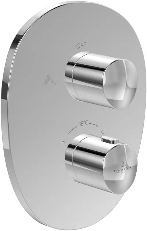 Villeroy & Boch Antao Unterputz-Thermostat mit Zweiwege-Mengenregulierung Chrom Highlight