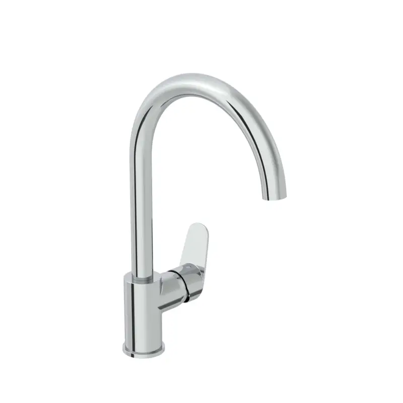 Geprüft Flow Round Einhebel-Spültischmischer Höhe 35 cm mit schwenkbarem Auslauf rund Chrom