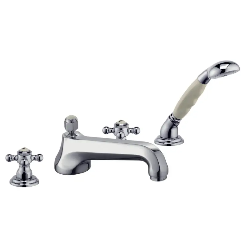 Bestpreis Kludi 1926 Wannenfüll- und Brause-Armatur, chrom, 4-Loch Fliesenrandmontage, herausziehbare Handbrause mit automatischer Umstellung, DN 15