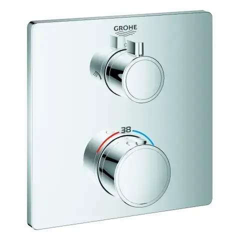 Thermostat-Brausebatterie Grohtherm 24079, mit integrierter 2-Wege-Umstellung, Fertigmontageset für Rapido SmartBox Super-Preis
