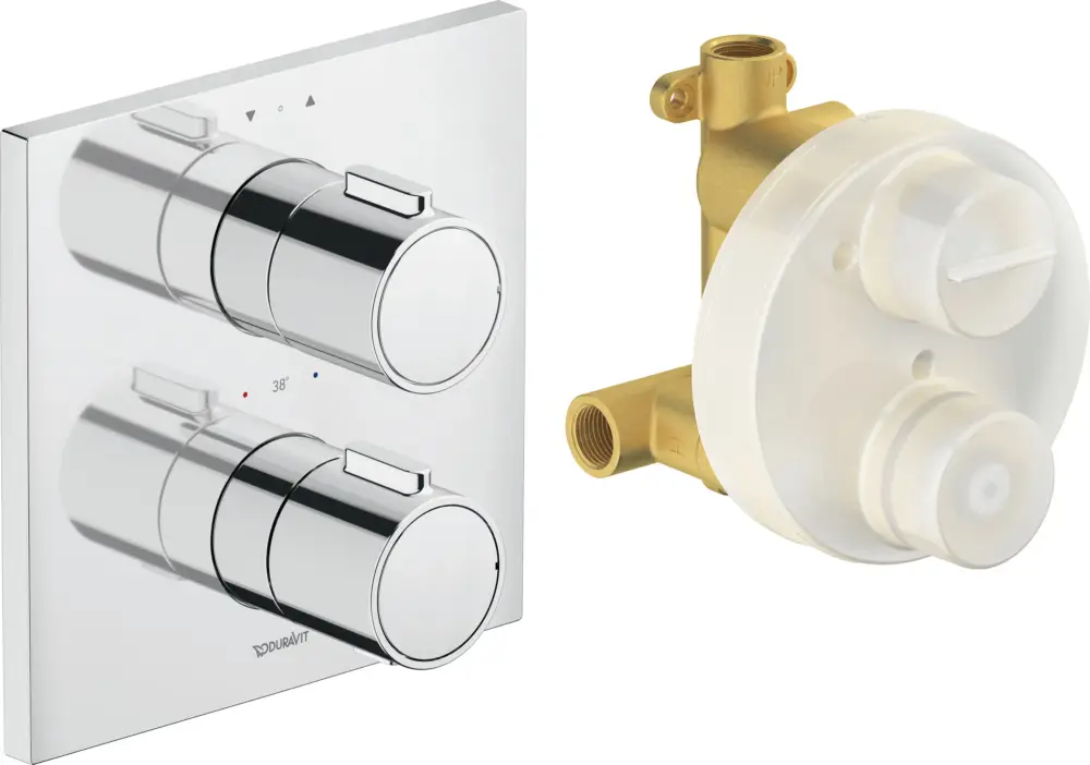 Expressversand Duravit Zweihand-Unterputz-Armatur „Thermostatarmaturen“ in Chrom