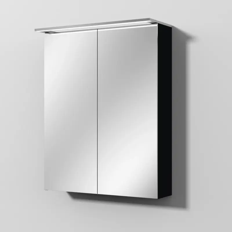 Gratis Versand Sanipa Wandvorbau Spiegelschrank „Malte“ 600 × 750 × 149 mm in Schwarz (matt)