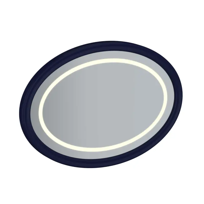 Schnäppchen Valarte LED-Flachspiegel oval Breite 100 cm Stahlblau (Lack)