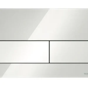 Top-Seller square Betätigungsplatte Zweimengen Glas weiß glänzend, Tasten weiß glänzend