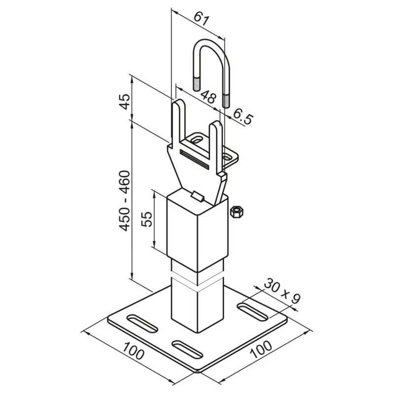 Markenware Zubehör Fußkonsole FMORV 45-B2. RAL 9016