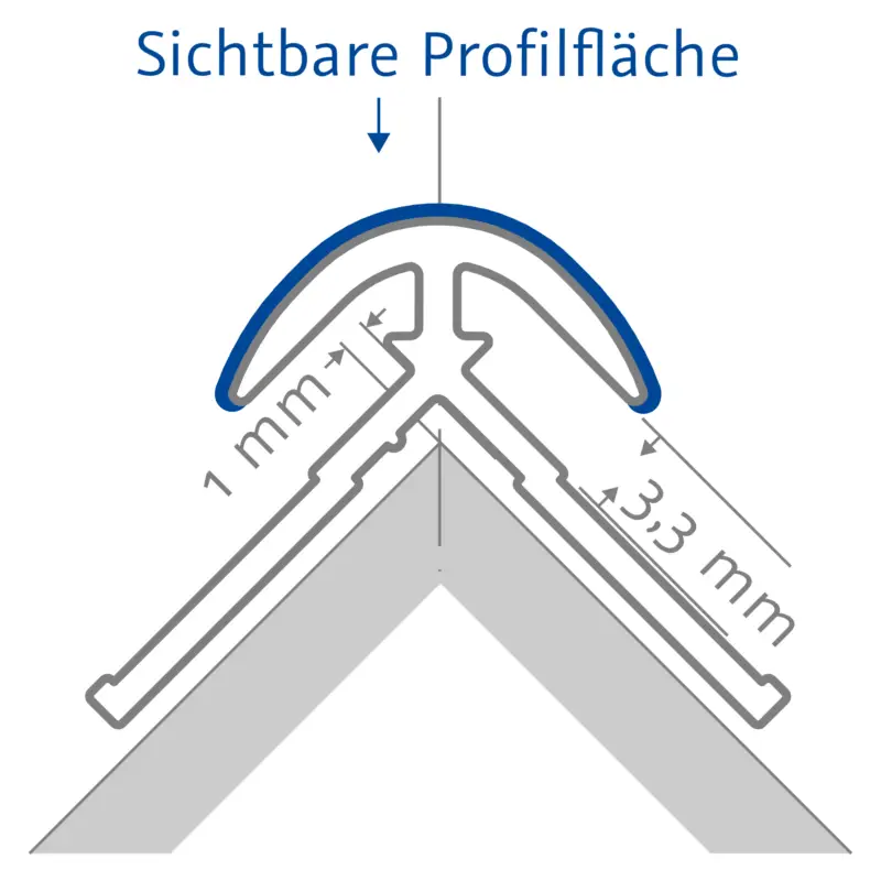 HSK Eckprofil außen, rund „RenoDeco“ für RenoDeco Wandverkleidungssystem in Alu Silber-matt (2,55 Meter) Expressversand