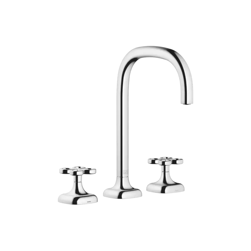 Dornbracht COYA Waschtisch-Dreilochbatterie Chrom, Ausladung 165 mm, Armaturenhöhe 264 mm, Bohrungsdurchmesser 32/35 mm, Rosette 60x60 mm Super-Preis