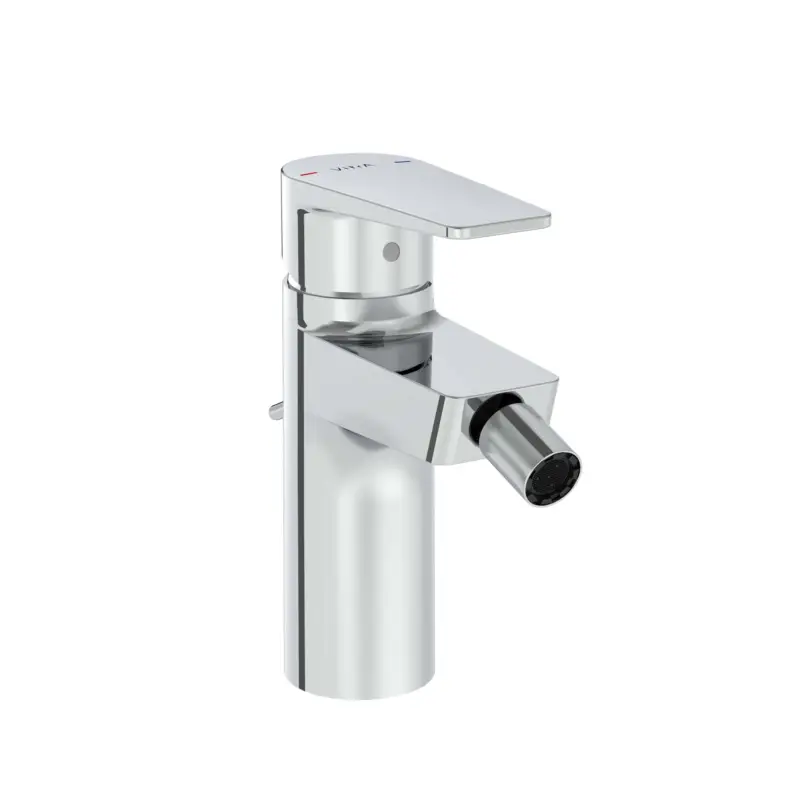 Neue Ware Flow Square Einhebel-Bidetmischer mit Ablaufgarnitur Höhe 16 cm Einlochmontage Chrom