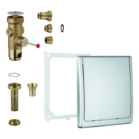 WC-Druckspüler 42901, Wandeinbau, Austauscharmatur für 622.03.200 (G¾) 623.03.200 (G¾) 669.03.200 (G¾) 668.03.200 (G¾) 670.03.200 (G¾), mit Classic-Abdeckplatte 220 x 255 mm Sale