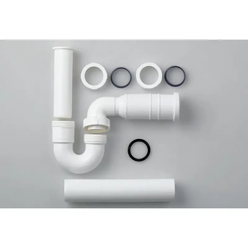 Kostenloser Versand Siphon DN40 mit flexibler Ablaufverbindung für Stand-Bidet Kunststoff weiß