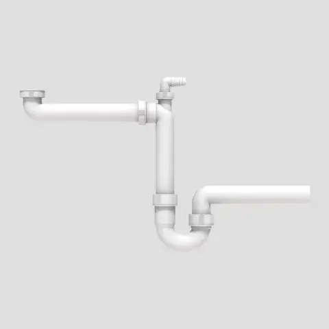 Bestseller Sanit Raumsparsiphon mit 1 Geräteanschluss G 1 1/2″ × 40 in Edelstahl (gebürstet)