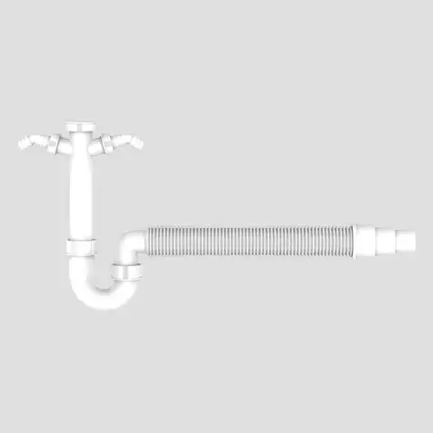 Sale Rohrgeruchverschluss G1 1/2 × 40/50, flexibler Schlauch, 2 Geräteanschlüsse