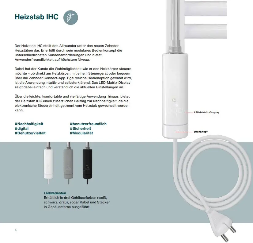 Zubehör Heizstab IHC L=350 Nennleistung 300 Watt, Weiß Letzte Chance