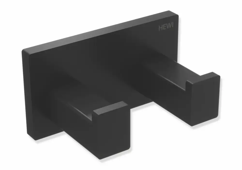Heißes Angebot HEWI Doppelhaken System 900Q Edelstahl pulverbeschichtet Schwarz tiefmatt