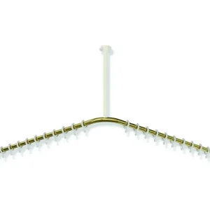 Bestpreis HEWI Vorhangstange System 900, Edelstahl PVD Gold glänzend, Achsmaß 1187 x 1187 mm, 24 Ringe aus POM, kürzbar