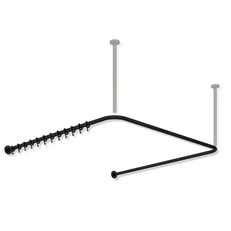 Direkt Vom Hersteller HEWI System 900 Vorhangstange, suizidhemmend, Edelstahl, pulverbeschichtet, Schwarz tiefmatt