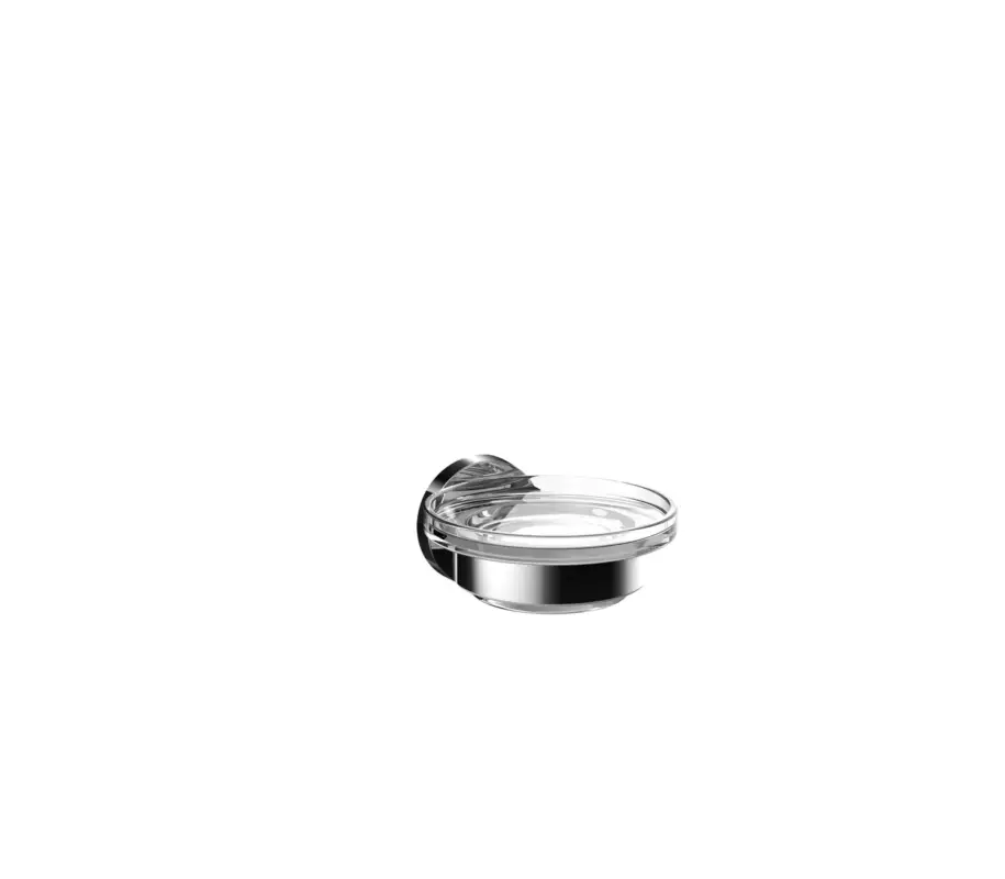 round Seifenhalter Glasteil klar, chrom Knallerangebot