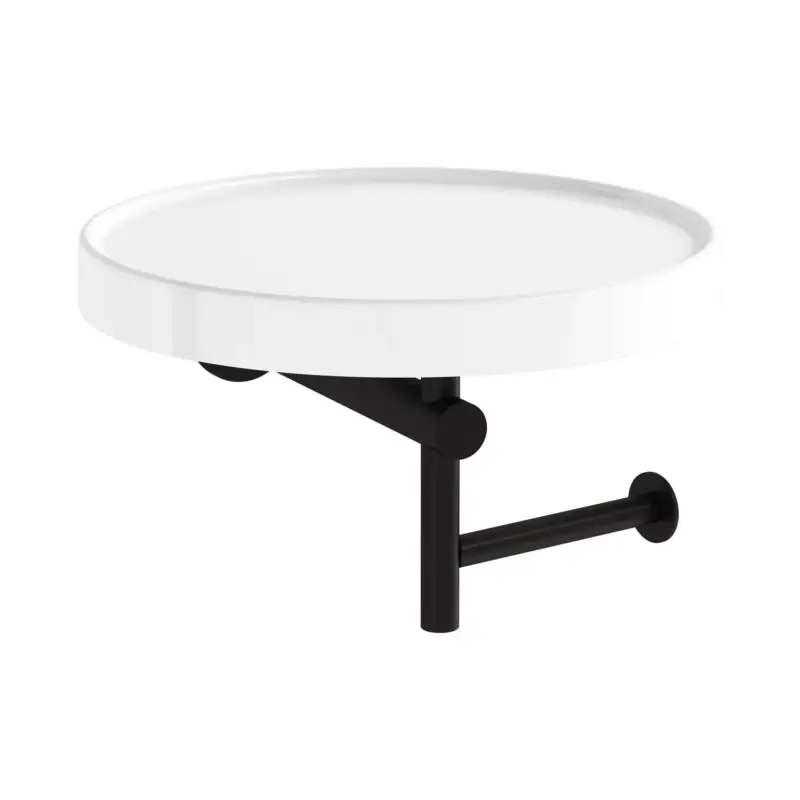 ArchiPlan Papierrollenhalter mit Keramikablage Wandmontage rund d: 30 cm Schwarz Matt/Weiß Hochglanz Online Kaufen