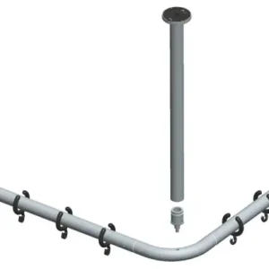 Schnäppchen KEUCO PLAN Duschvorhangstangen-Set für Rechteck-Duschwannen 800 x 800 mm silber-eloxiert