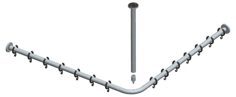 Schnäppchen KEUCO PLAN Duschvorhangstangen-Set für Rechteck-Duschwannen 800 x 800 mm silber-eloxiert