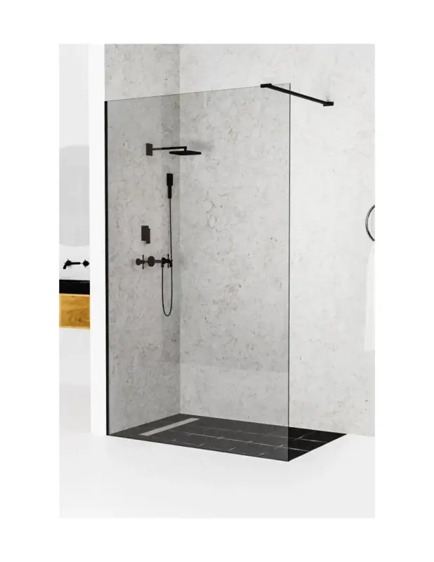 Duschwand 150 cm Set 8 mm ESG Verre Black Bestpreis