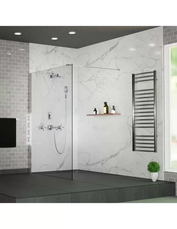 Duschwand 130 cm Set 8 mm ESG Verre Bright Gratis Versand
