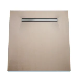 Abverkauf Duschelement 120 x 120 cm 4-seitiges Gefälle mit Sekundärentwässerung Wiper Showerlay Line Elite PVD Ponente Silver
