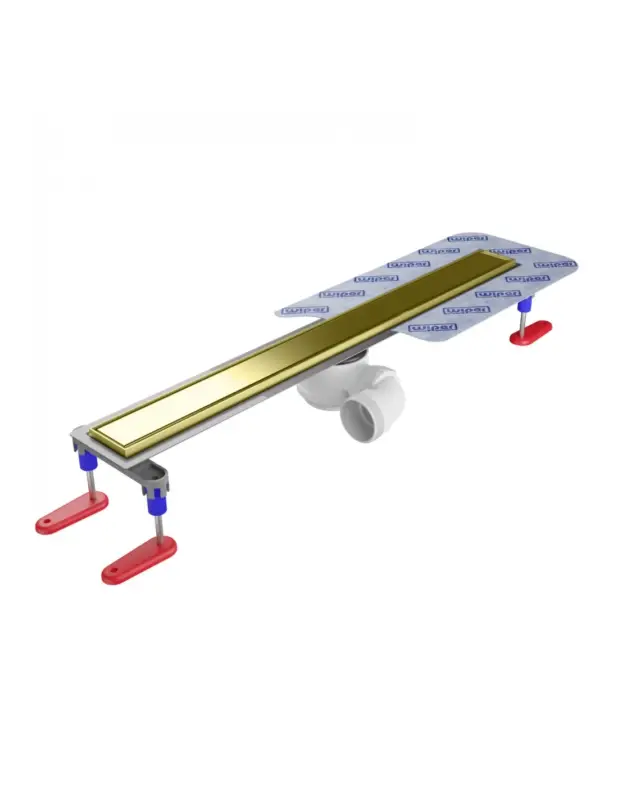 Duschrinne mit Sekundärentwässerung 70 cm Wiper Elite PVD Ponente (geschlossen) gold Billig