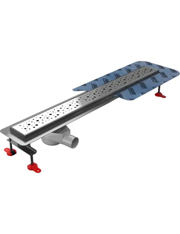 Duschrinne mit seitlichem Ablauf 100 cm Wiper Premium Offset Mistral (Tropfen) Highlight