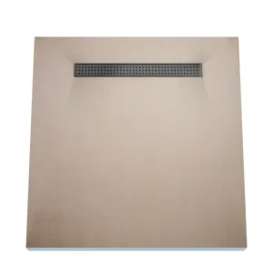 Duschelement 100 x 100 cm 4-seitiges Gefälle mit Sekundärentwässerung Wiper Showerlay Line Elite PVD Sirocco Black Top-Seller
