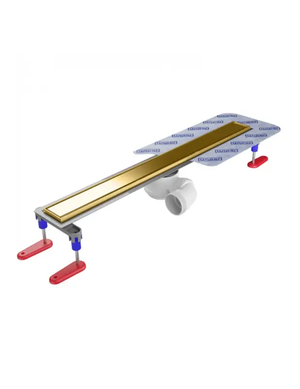 Duschrinne mit Sekundärentwässerung 100 cm Wiper Elite PVD Ponente (geschlossen) brass Neue Kollektion