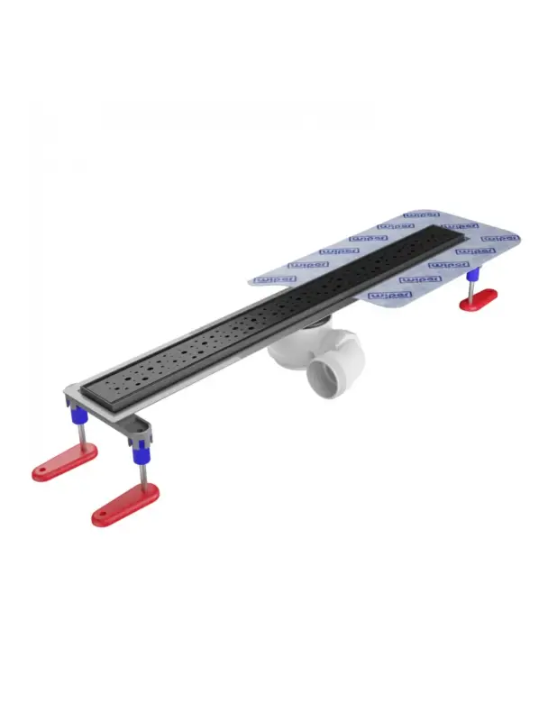Duschrinne mit Sekundärentwässerung 70 cm Wiper Elite PVD Mistral (Tropfen) black Sonderaktion