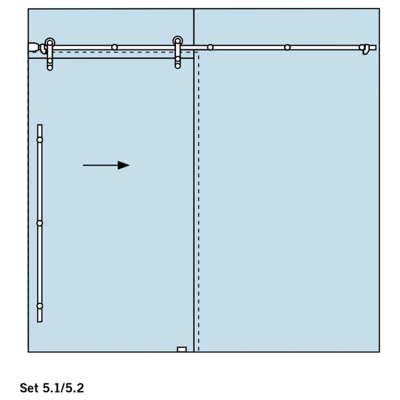 Saisonangebot DORMA Manet Compact 5.1 Schiebetürset mit versenkten Punkthaltern