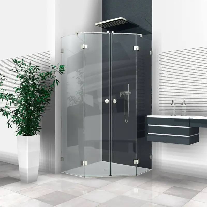 Bestpreis Glasdusche Nivello+ 10-303, 2flg. Duschtür zwischen 2 Festteilen im Eck