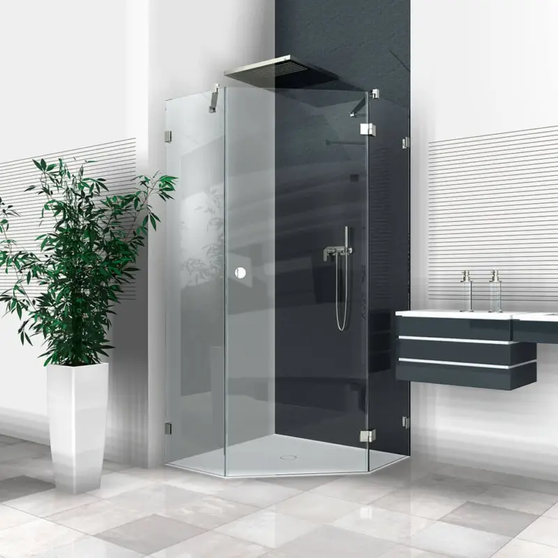 Solange Der Vorrat Reicht Glasdusche Nivello 11-301, 1flg. Duschtür zwischen 2 Festteilen 90° im Eck
