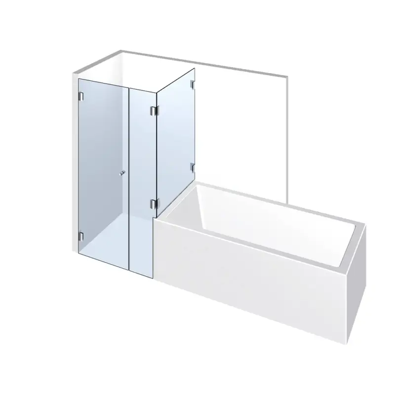 Glasdusche Papillon 2-612, 1flg. Duschtür mit Festteil neben der Badewanne Beliebt