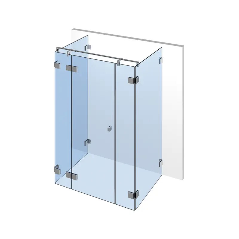 Begrenztes Angebot Glasdusche Flamea 7-404, 1flg. Duschtür zwischen 2 Festteilen