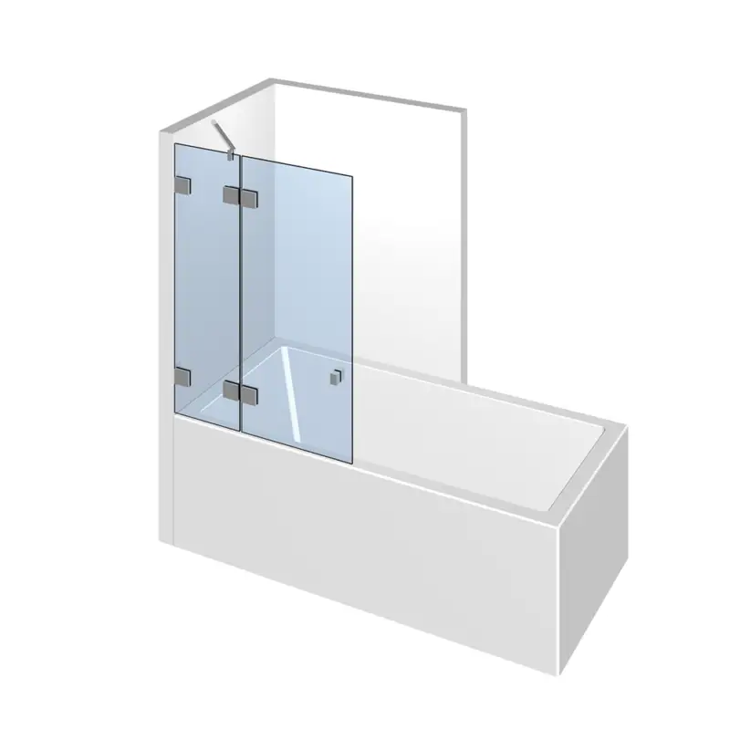 Glasdusche Flamea 7-603, 1flg. Duschtür mit Festeil auf/an der Badewanne Schnäppchen