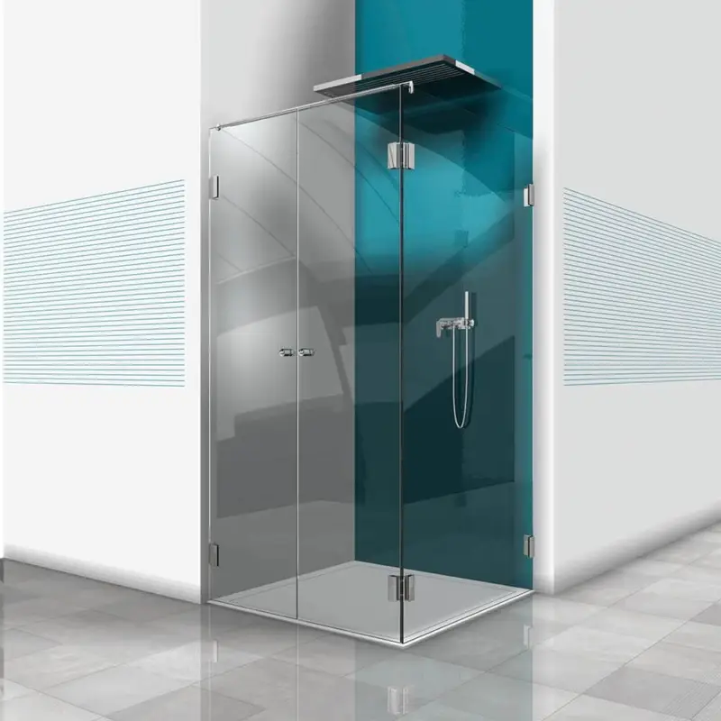 Glasdusche Farfalla 3-211, 2flg. Duschtür mit 90° Festteil in eine Ecke Kostenloser Rückversand