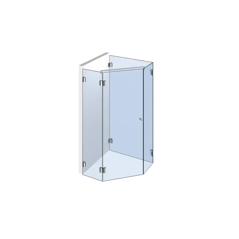 Glasdusche Pontere 1-312, 1flg. Duschtür mit Festteil an einer Wand Preis Gesenkt