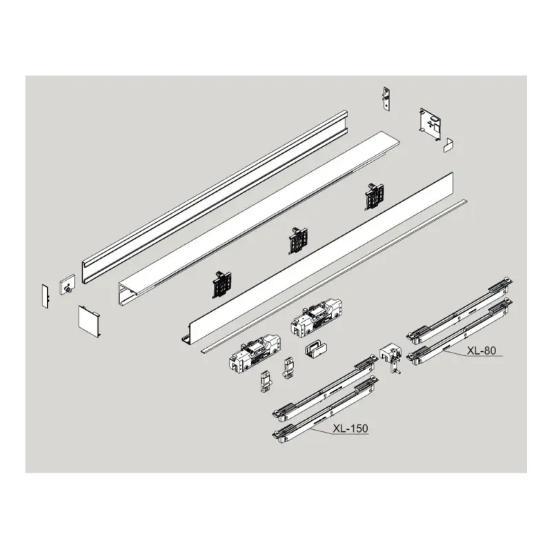 Jetzt Kaufen DORMA MUTO Premium XL 150 Schiebetürbeschlag-Set Montage Glas an Glas, für Lichte Öffnung 960 mm - 2.440 mm