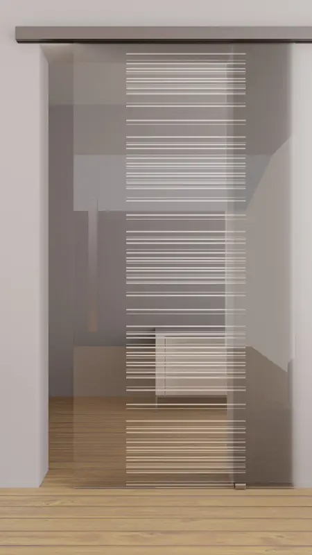 BASIC Glasschiebetür Half Lines - Smart Line Soft zur Wandmontage Super-Preis