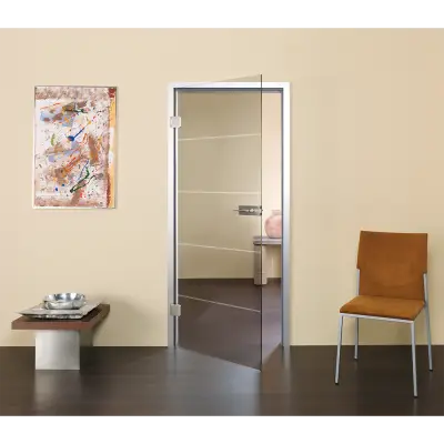 Saisonangebot Glastür Contura 15 - Klarglas mit Rillenschliff, maßgefertigt
