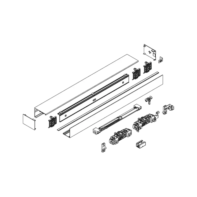 DORMA Schiebetürbeschlag-Set selbstschliessend, für bis zu max. 1.500 mm Flügelbreite, zur Wandmontage, Meistverkauft